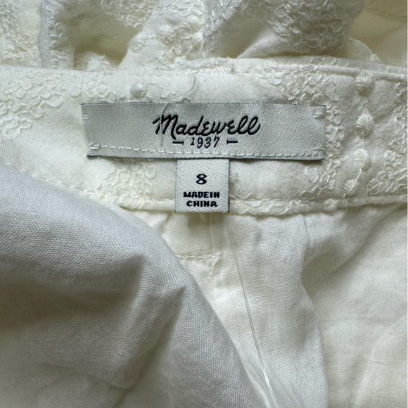 NWT Madewell Thompson Shorts in in Soft Embroidery Ivory Sz 8 - Picture 9 of 11